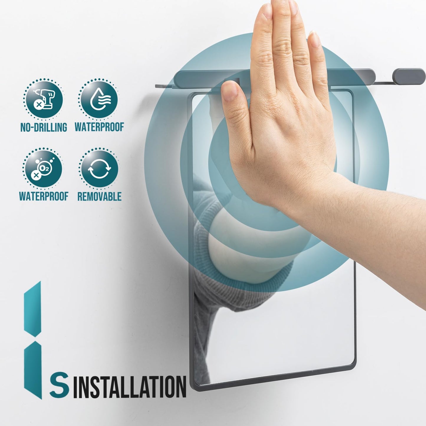 TAILI Shower Mirror Fogless for Shaving, Anti Fog Shaving Mirror with Razor Holder NO-Drilling,Removable,Shatterproof & Waterproof,Wall Mounted Bathroom Accessories with Powerful Suction(Grey)