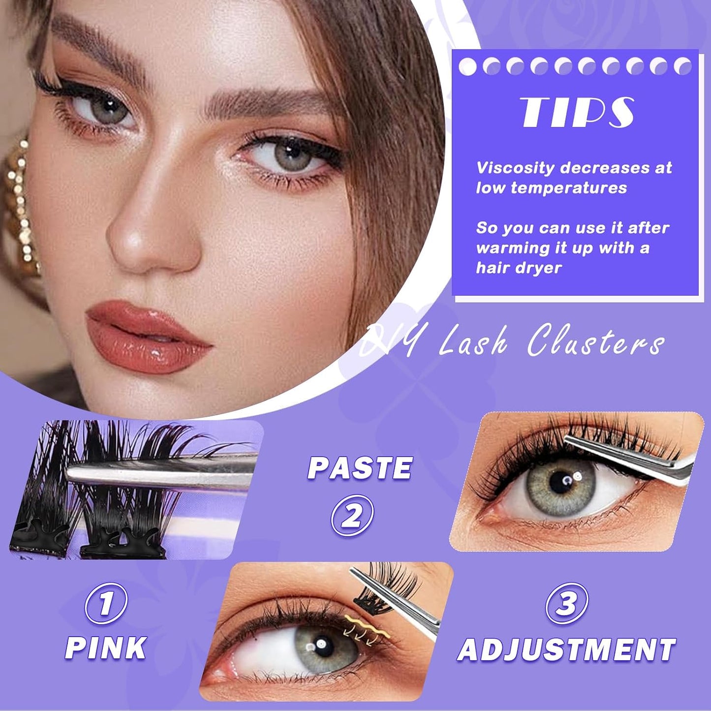 Self-Adhesive Eyelash Clusters – 40 Pcs Thick Volume Lashes | Pre-Glued, No Residue, 14-16MM