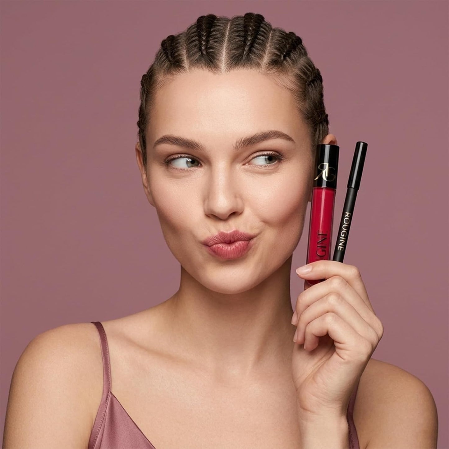 Matte Lipstick & Lip Liner Combo - All Day Wear Red Love Shade | Long-Lasting, Waterproof, Smudge-Proof Formula with Vitamin E & Shea Butter