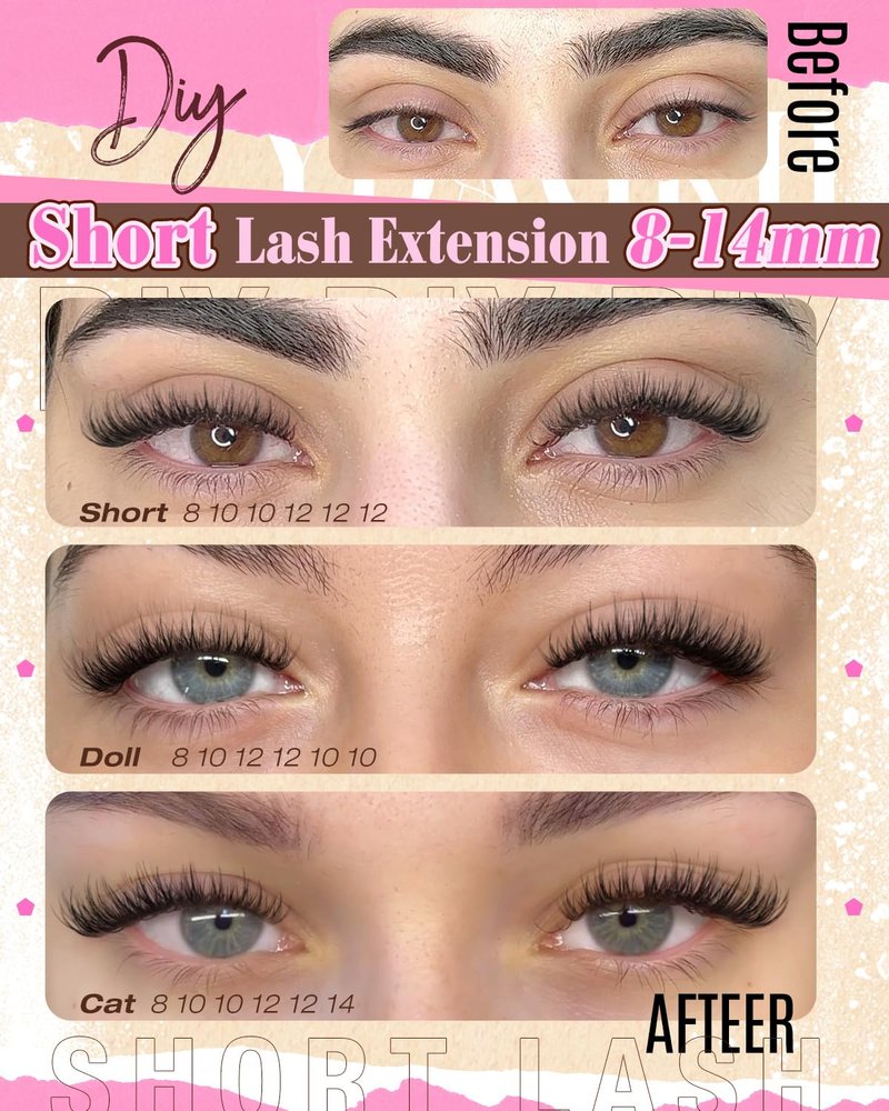 Natural Cluster Eyelashes - Short Lash Clusters 8-14mm | Ultra-Thin Band, DIY Silk Mink Extensions