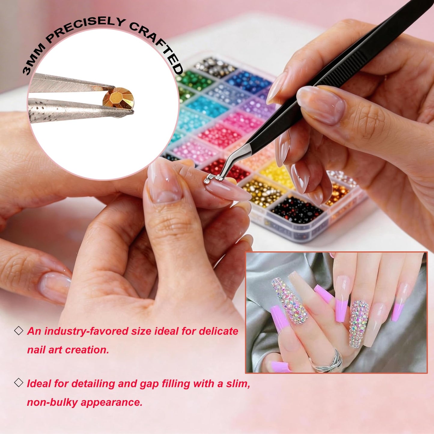 Ayzololo 42 Colors Resin Jelly Rhinestones for Bedazzling, 3mm 32000Pcs Flatback Gems Bedazzler Kit, Tweezer & Pickup Pen for Nail Art, DIY Crafts, Phone Cases