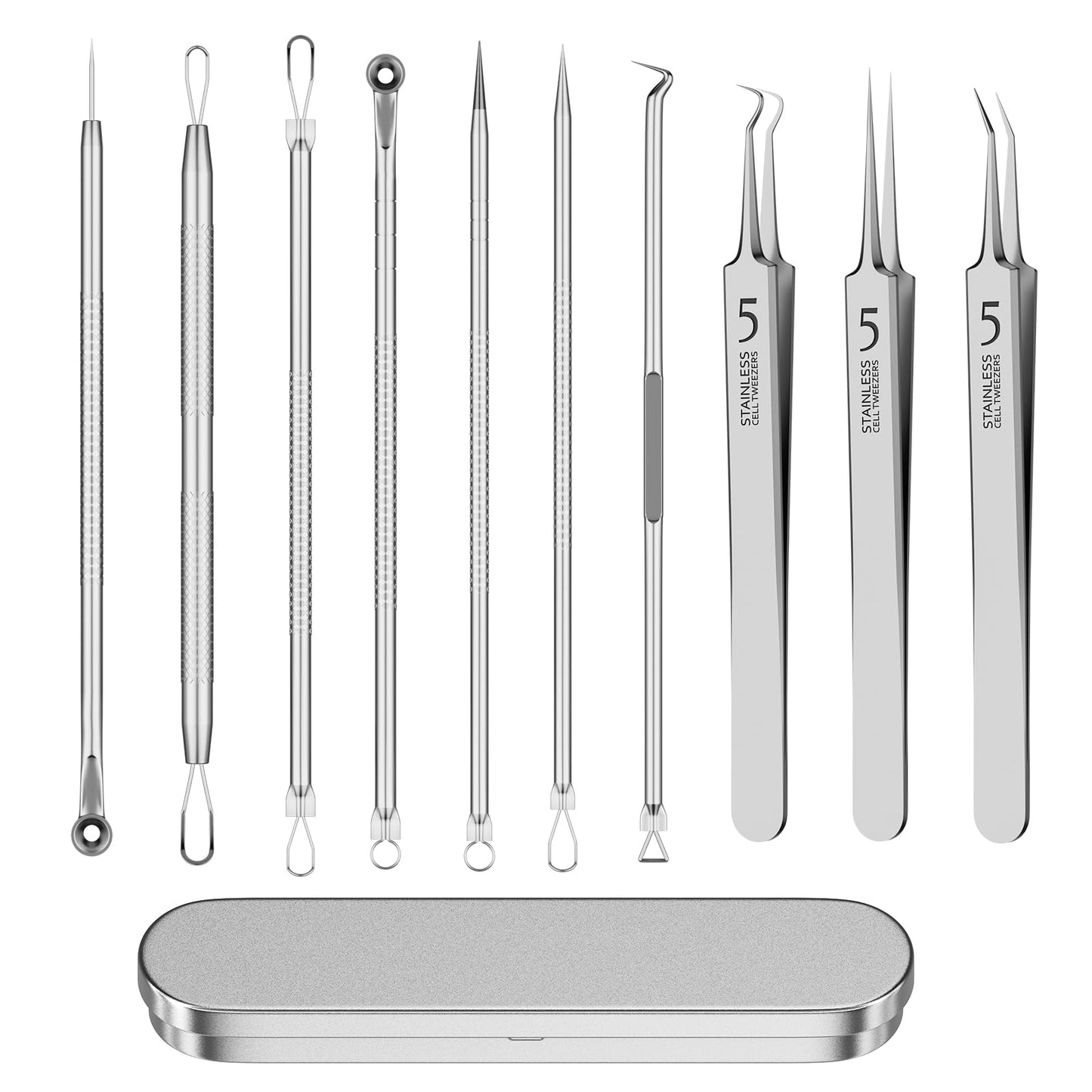 Blackhead Remover Pimple Popper Tool Kit 10 Pcs Blackhead Remover Tools Kit with Storage Case Pimple Popper Tool kit for Face Nose Deep Cleansing Pimple Extractor for Quick and Easy Removal of Pimples