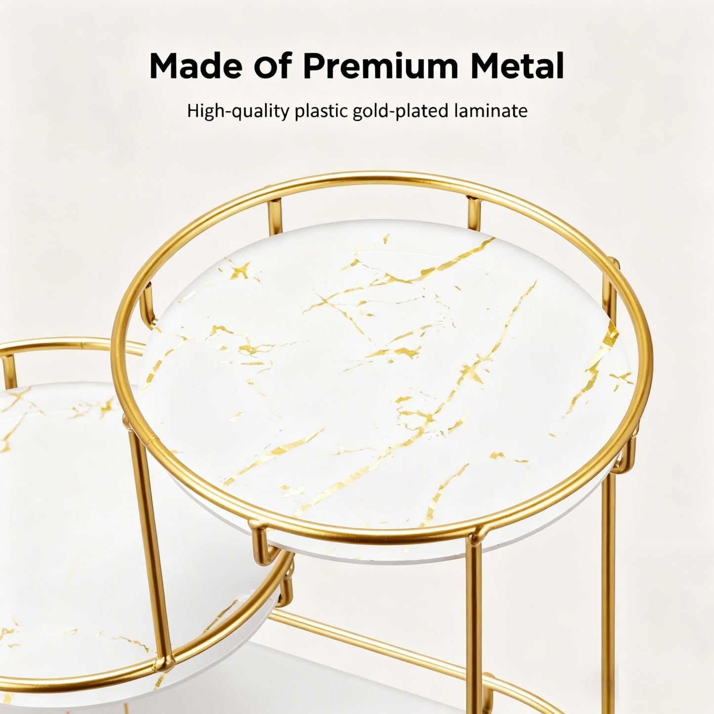 HBlife Makeup Organizer for Vanity, 3 Tier Metal Bathroom Countertop Organizers Skin Care Storage, Bathroom Counter Shelf Skincare Holder Perfume Cosmetic Display, Gold