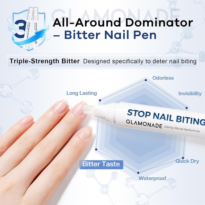 Glamonade Nail Biting Prevention for Kids - Bitter Taste Habit Correction Formula | Non-Toxic & Invisible Matte Finish