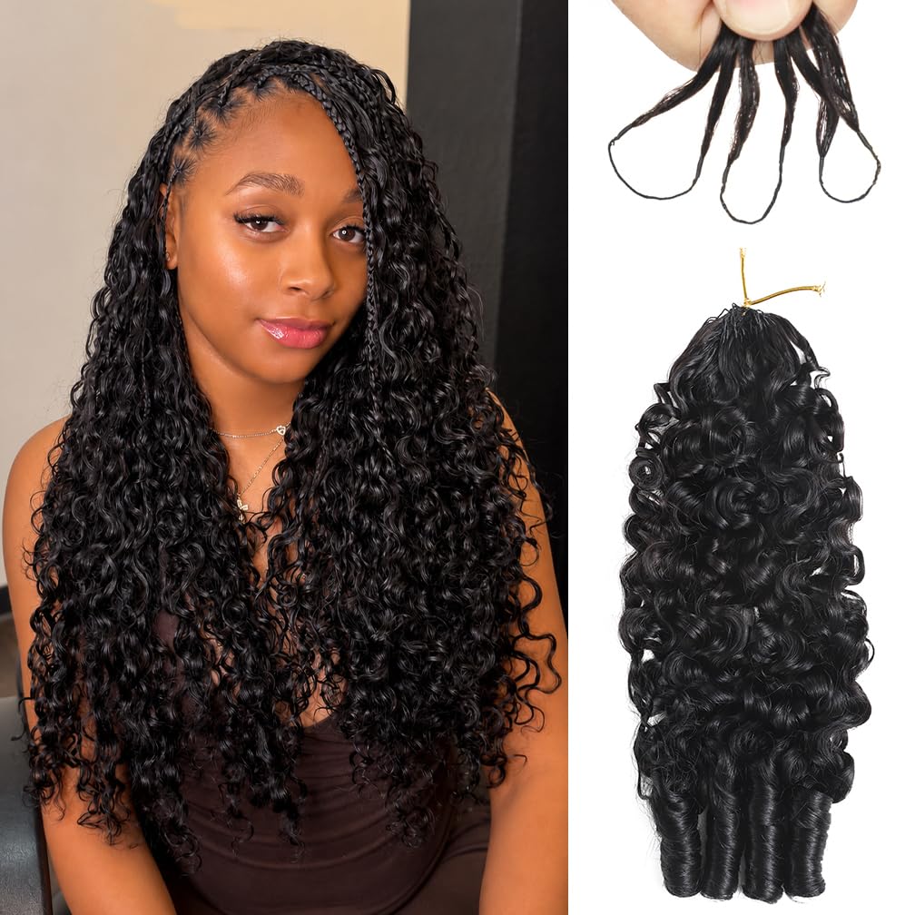 Burmese Curly Crochet Hair - 24 Inch 60g Pre-Separated Invisible Knots | Real Raw Human Hair for Black Women