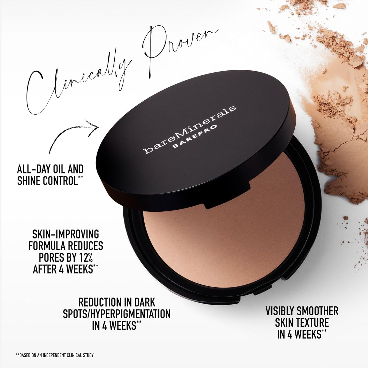 BareMinerals Barepro Powder Foundation - Full Coverage Matte Finish, Oil Control | Longwear Mineral Complexion