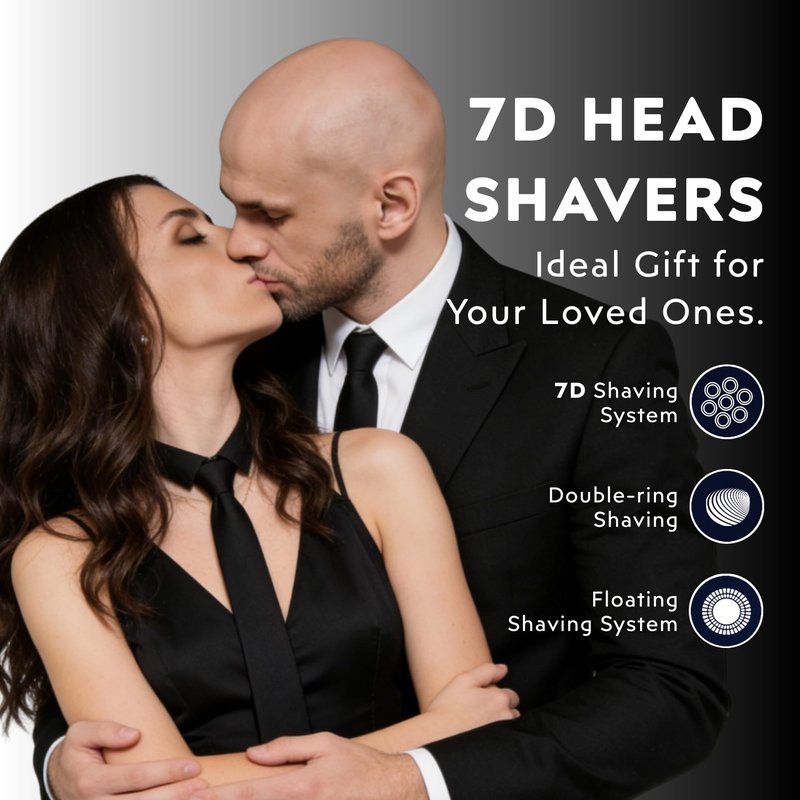 Head Shavers for Bald Men, 6-in-1 Detachable Electric Head Shaver Grooming Kit, 7D Floating Wet & Dry Rotary Shavers, Waterproof, LED Display, Cordless, USB Fast Charging for Hair/Face/Beard