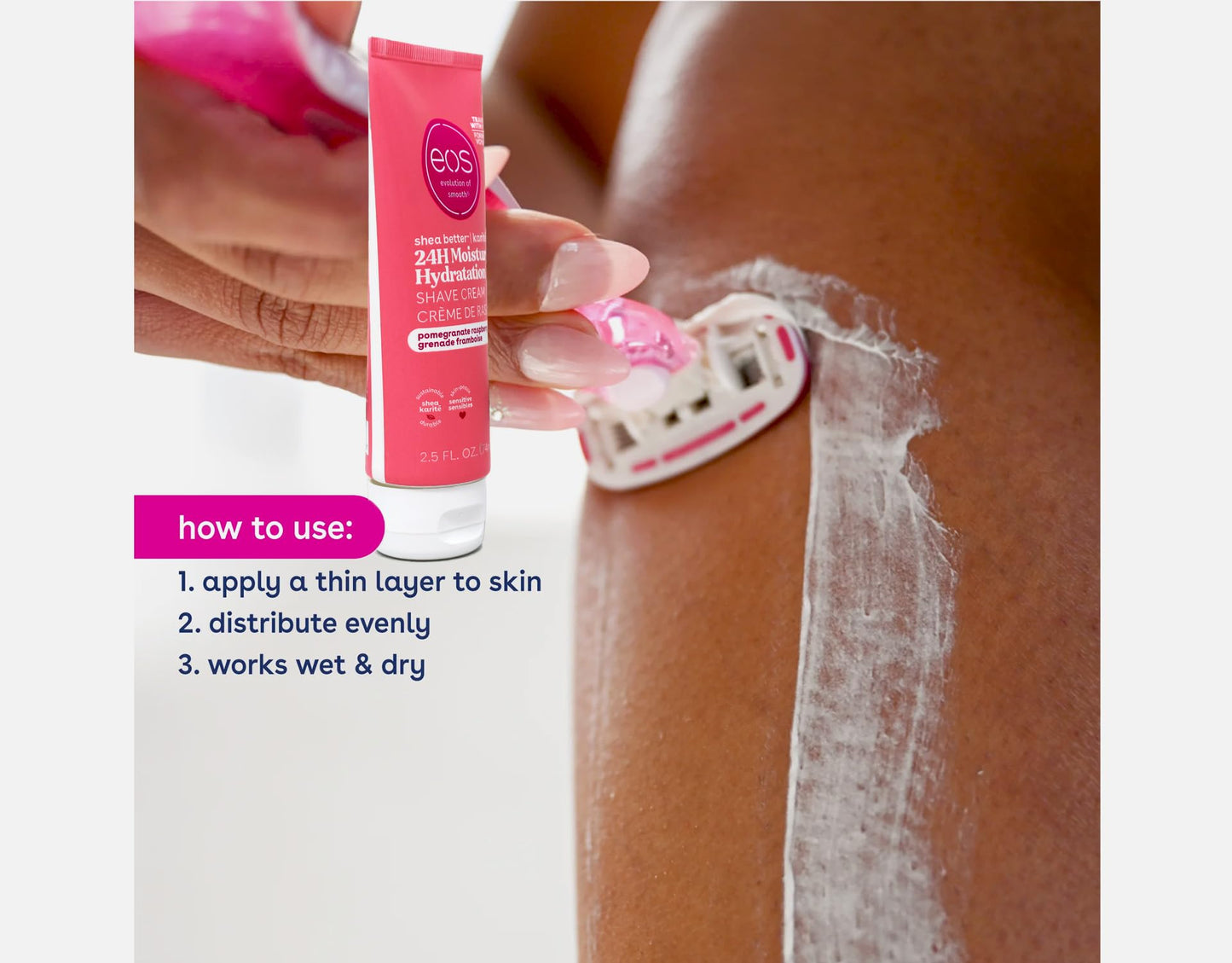 Evolution- of- Smooth Shave Cream Pomegranate Raspberry, 2.5 oz for Women (4 Pack)
