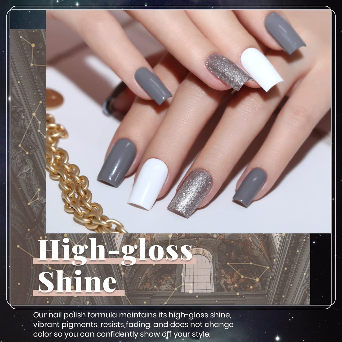 Beetles Neutral Gel Nail Polish – 6 Colors Soak Off UV LED Nail Gel Kit, Brown Gray Silver White Pink Long Lasting Glossy for Salon & Home Manicure Gift for Women