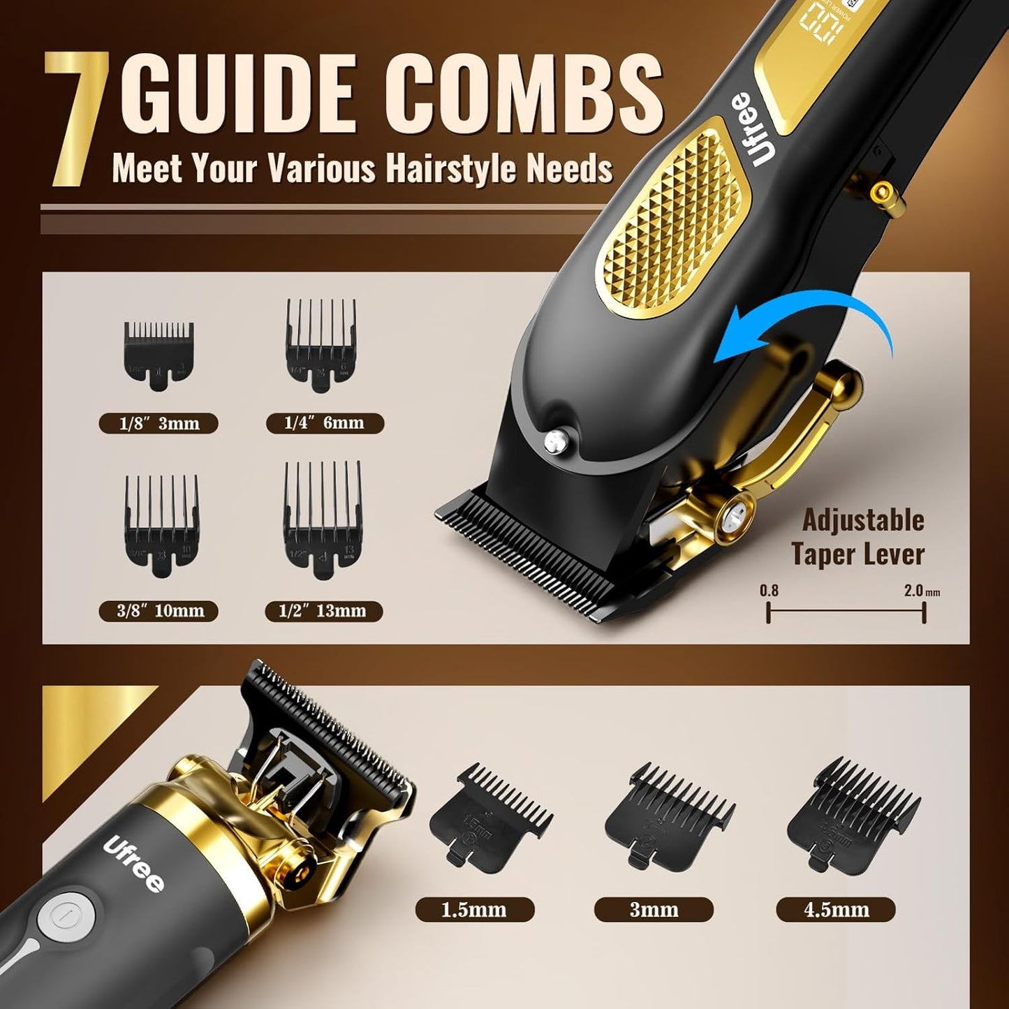 Ufree Hair Clippers for Men - Cordless Barber Trimmer Set | Grooming Kit for Easy Haircuts