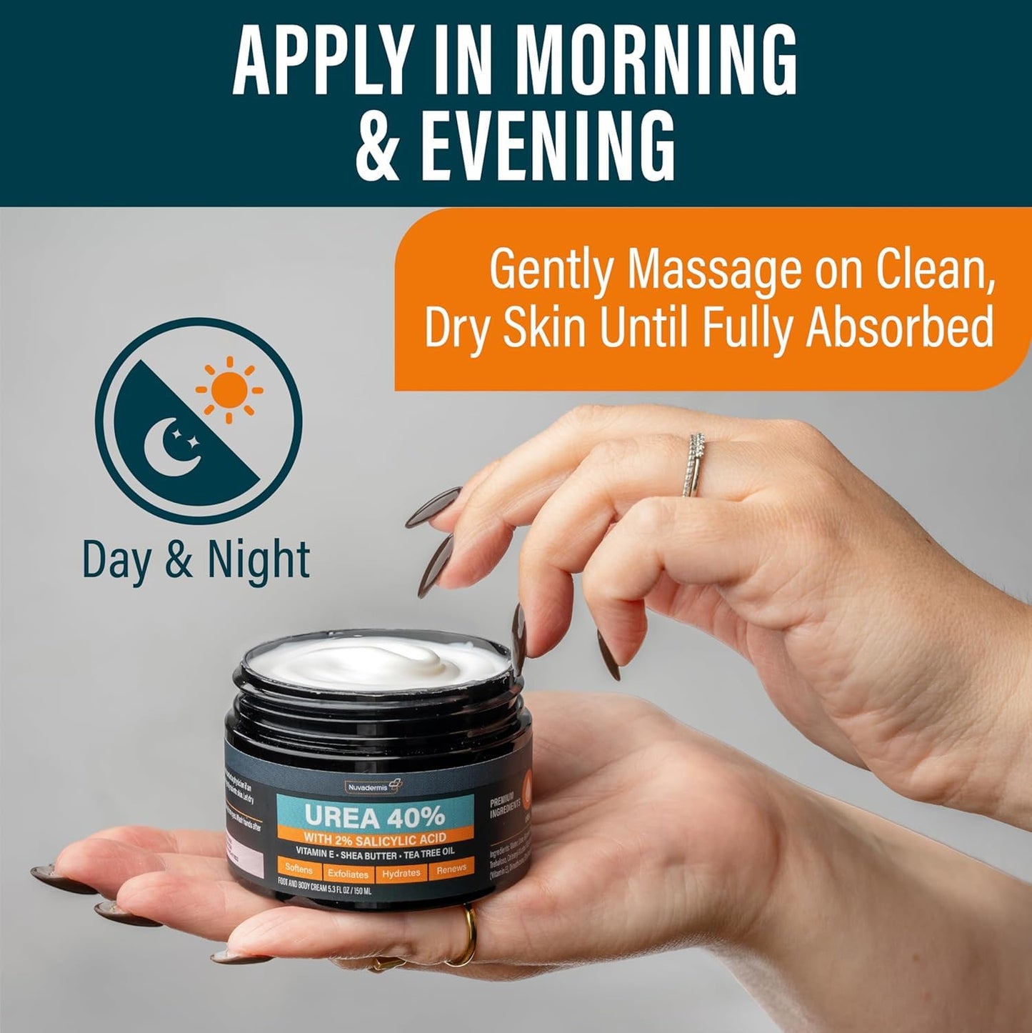 Urea Cream for Extremely Dry Skin - 40% Urea Moisturizing Formula with Salicylic Acid | 5.3 fl oz