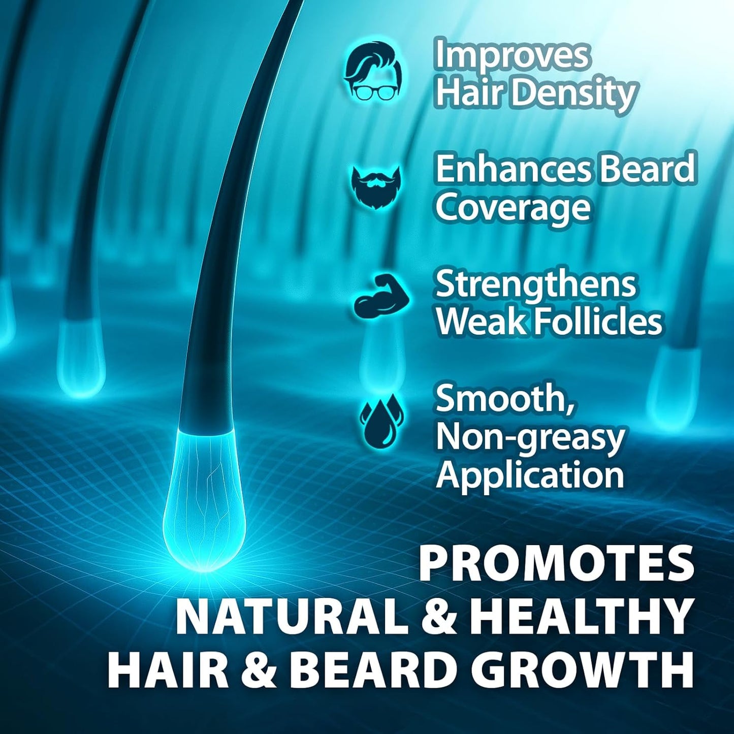 Minoxidil Hair Growth Oil for Men - Beard & Hair Spray with Biotin, Ginger & Lavender Extracts | 5% Solution