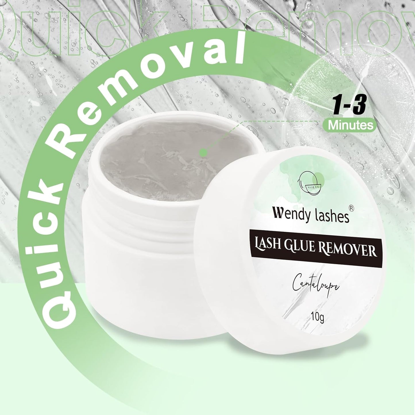 Eyelash Extension Remover Cream - Low Irritation Formula for Powerful Glue Dissolving | 10g Gray Hami Melon