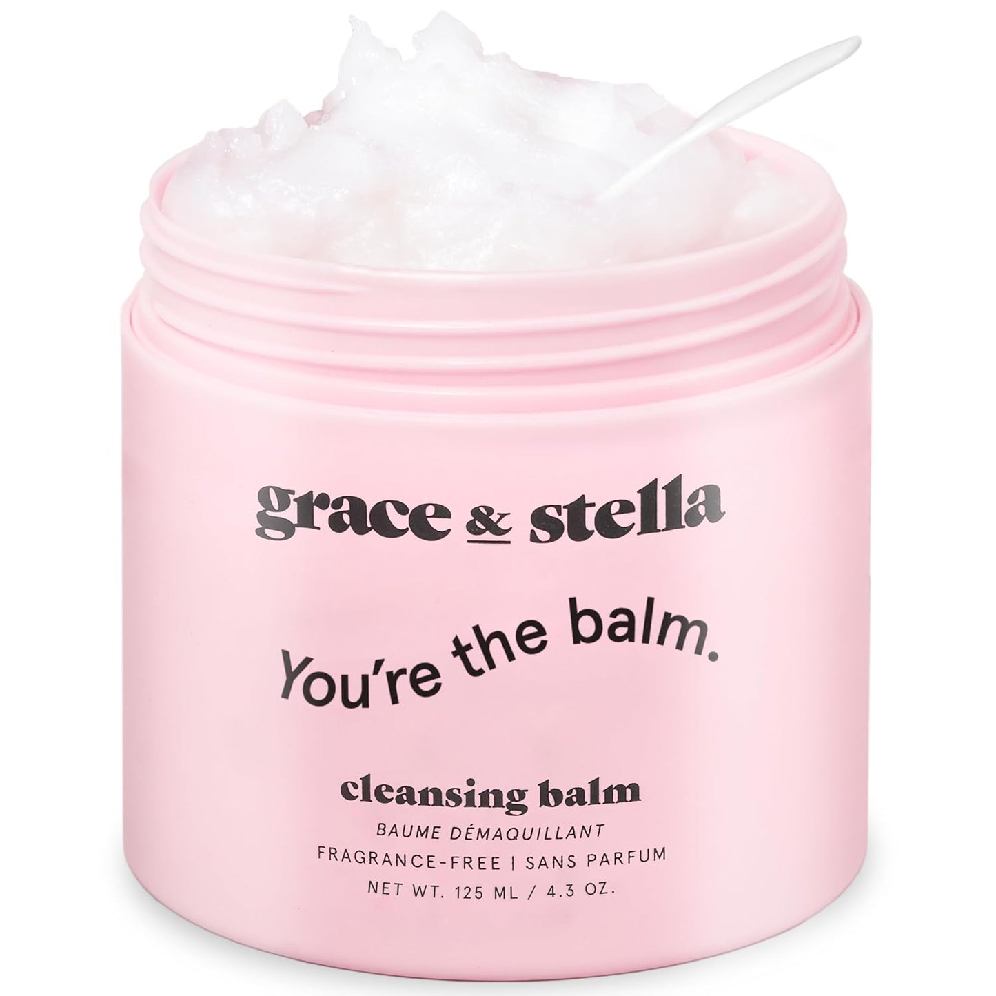 Grace & Stella Makeup Remover Cleansing Balm - Hydrating Vegan Facial Cleanser with Vitamin E | 4.3 oz for Soft Skin