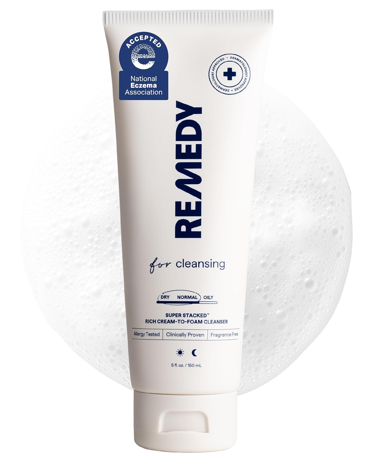 Hydrating Face Wash - Remedy Cream-to-Foam Cleanser with Ceramides, Hyaluronic Acid & Glycerin | Fragrance-Free, 5 fl. oz
