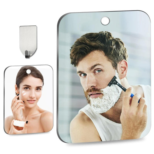 Shower Mirror Fogless for Shaving, (Large 10x8 inch)30% Than Original, Shower Mirror Fogless, Small Wall Mirrors for Camping, Travel Shaving Mirrors for Shower, Outdoor Plastic Mirro for Shower