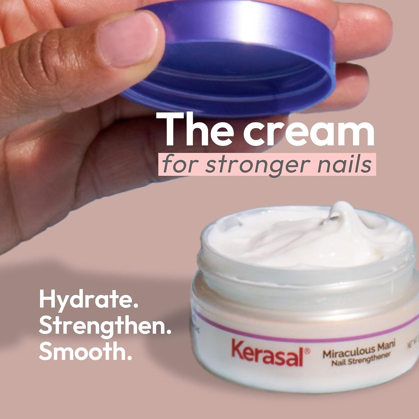 Kerasal Nail Strengthening Cream - Hydrolyzed Keratin & Shea Butter, 2 Oz | Repair & Nourish Nails