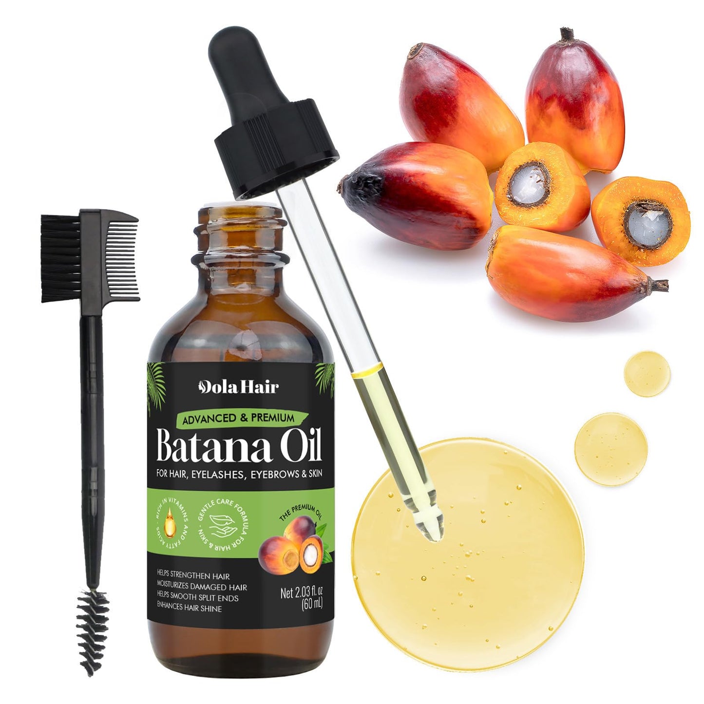 Dolahair Batana Oil for Hair Growth Organics Pure Batana Hair Oil 100% Natural Batana Oil Nourishes Damaged Hair Natural Hair Growth Oil and Conditioner Batana Hair Oil 2.02 Fl Oz