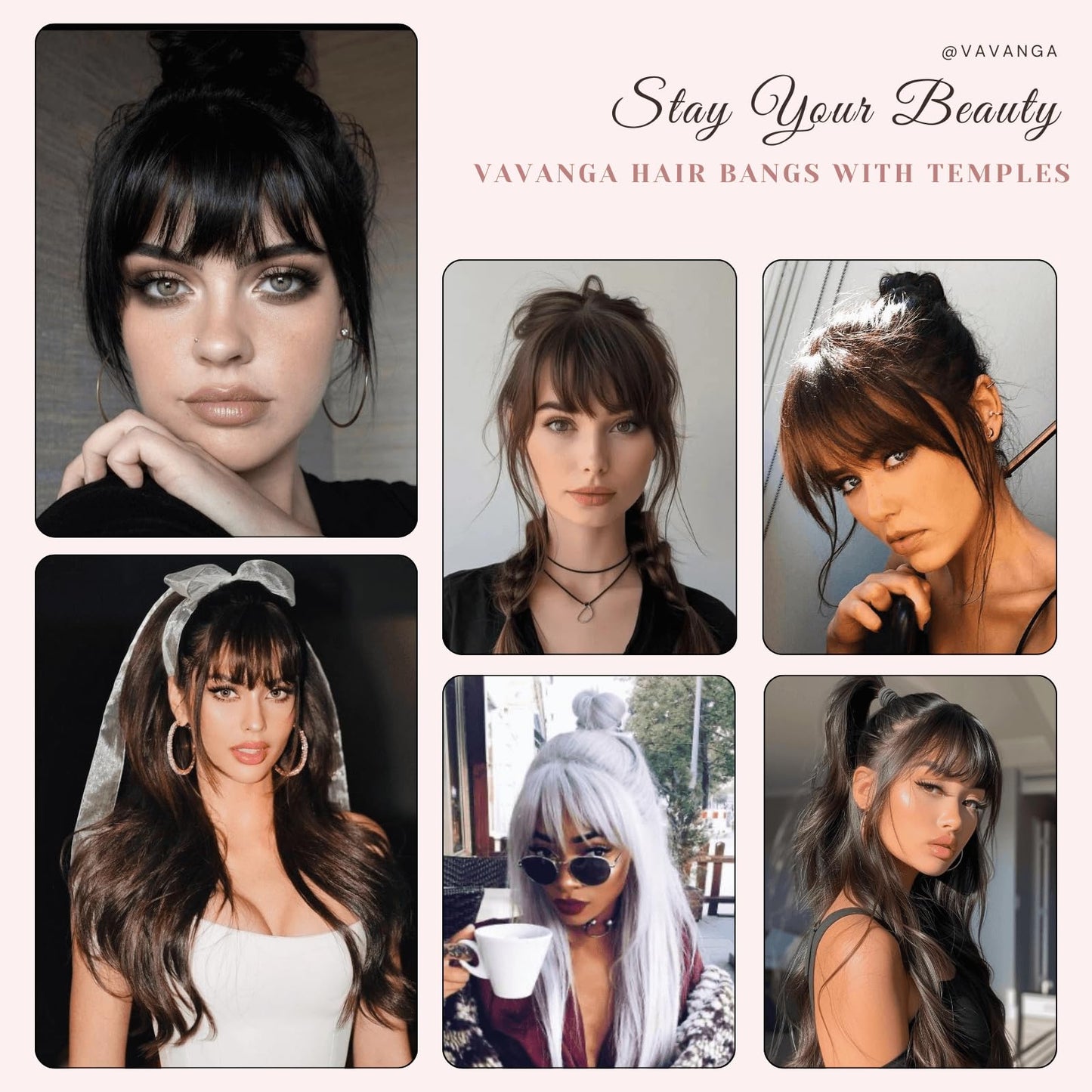 VAVANGA French Clip in Bangs, Ash Blonde Long Wispy Bangs Hair Clip with Temple Full Fringe Curtain Bangs Hair Clip Hair Piece Thick Fake Bangs Clip in Hair Extensions for Women(#24-Ash Blonde)
