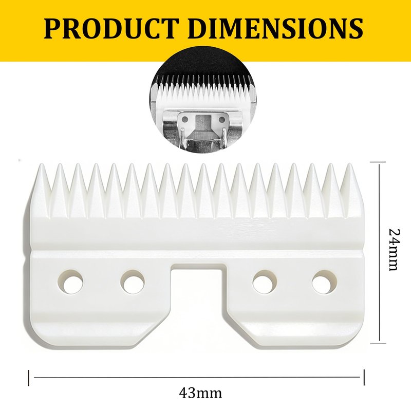 GR8GR8 3 Pcs Fast Feed Ceramic Clipper Blades Replacement Set, Oster Clipper Blades Compatible with Oster Fast Feed Clipper, Oster A5 Fast Feed, and Wahl KM Series, Premium Ceramic Blade- White