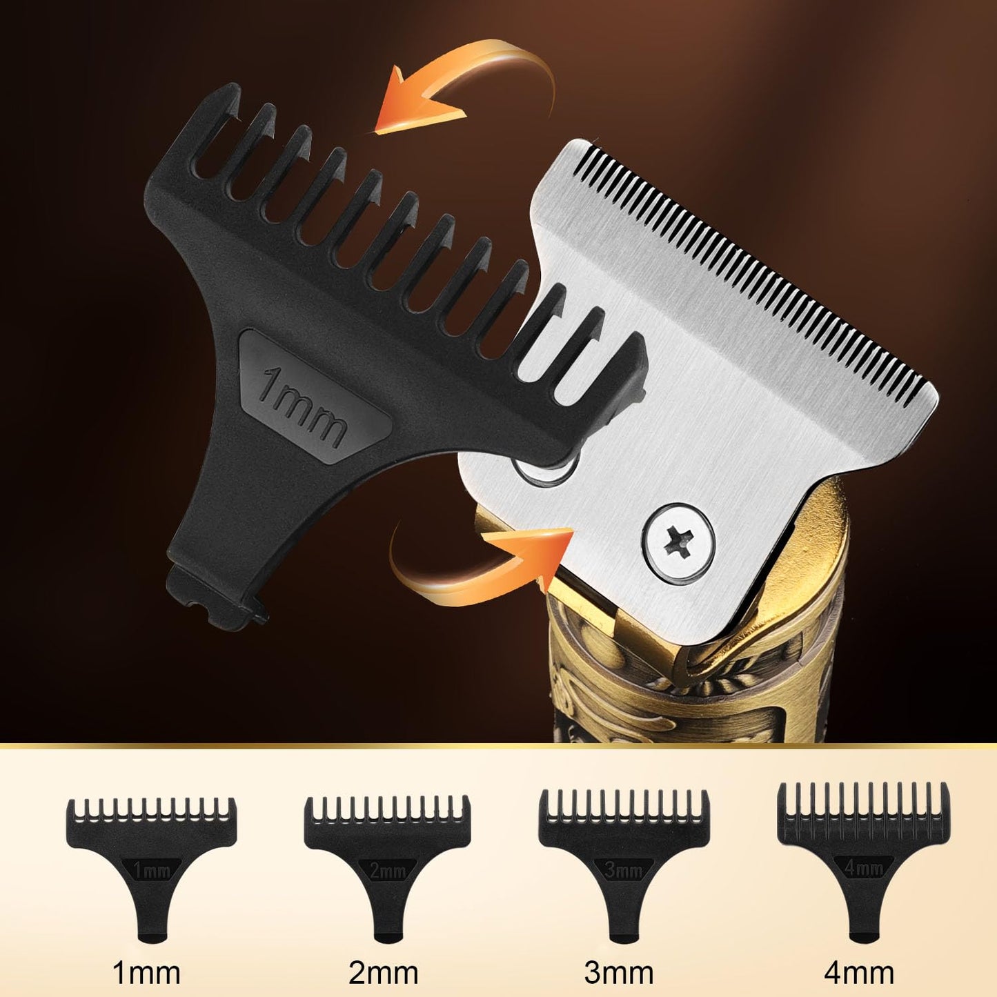 Karrte® Professional Hair Clippers for Men Hair Trimmer Barber Clippers Set Beard Trimmer Cordless Hair Cutting Grooming Haircut Kit with T-Blade Zero Gapped Rechargeable Adjustable LED Display