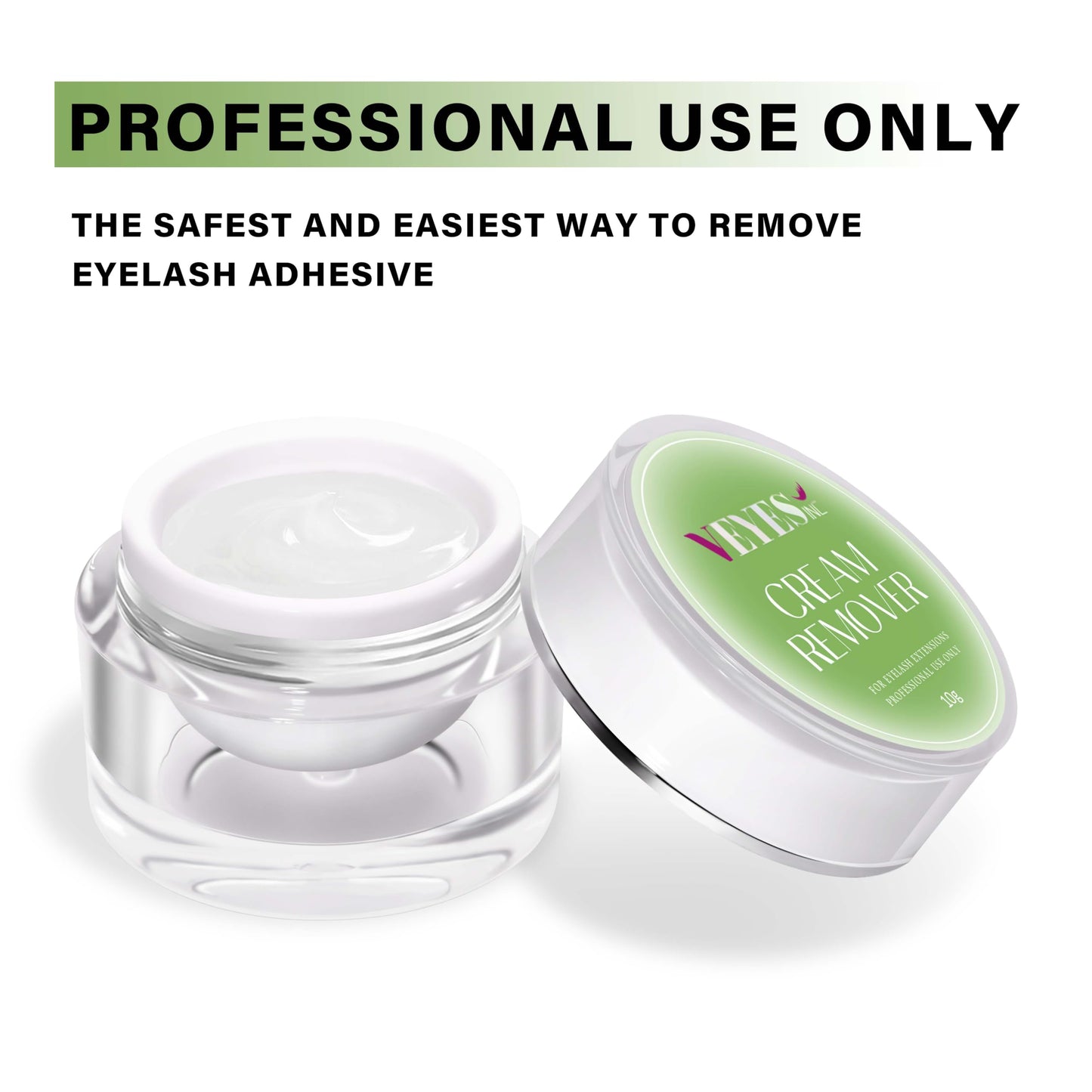 VEYES INC Cream Lash Remover for Lash Extensions 10g Low Irritation Eyelash Glue Remover Lash Tech Supplies for Professional or Salon Use Aloe