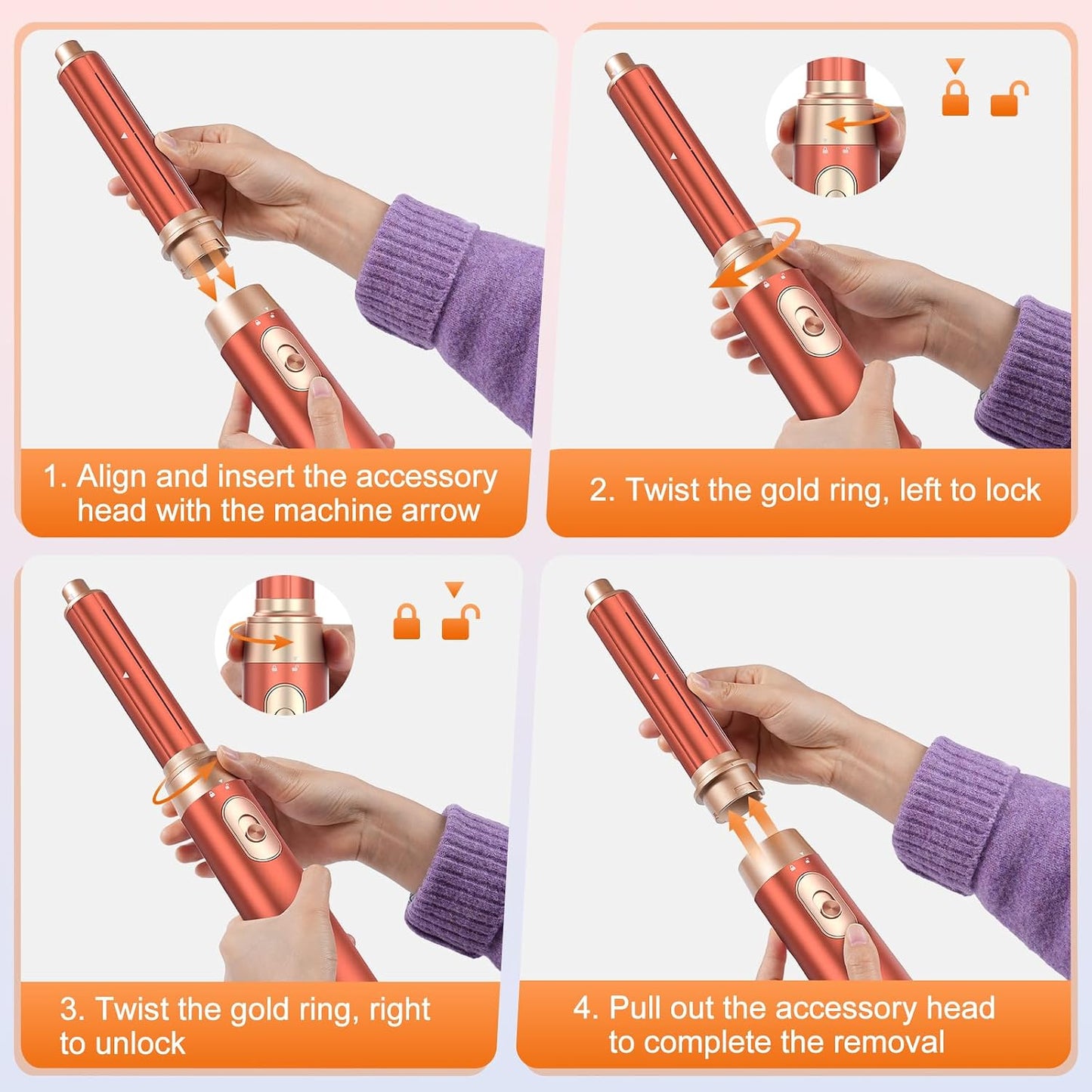 5 in 1 Blow Dryer Brush Set - Upgrade Your Hair Styling with High-Speed Hot Air Brush, Curling & Paddle Features | Travel-Friendly Amber