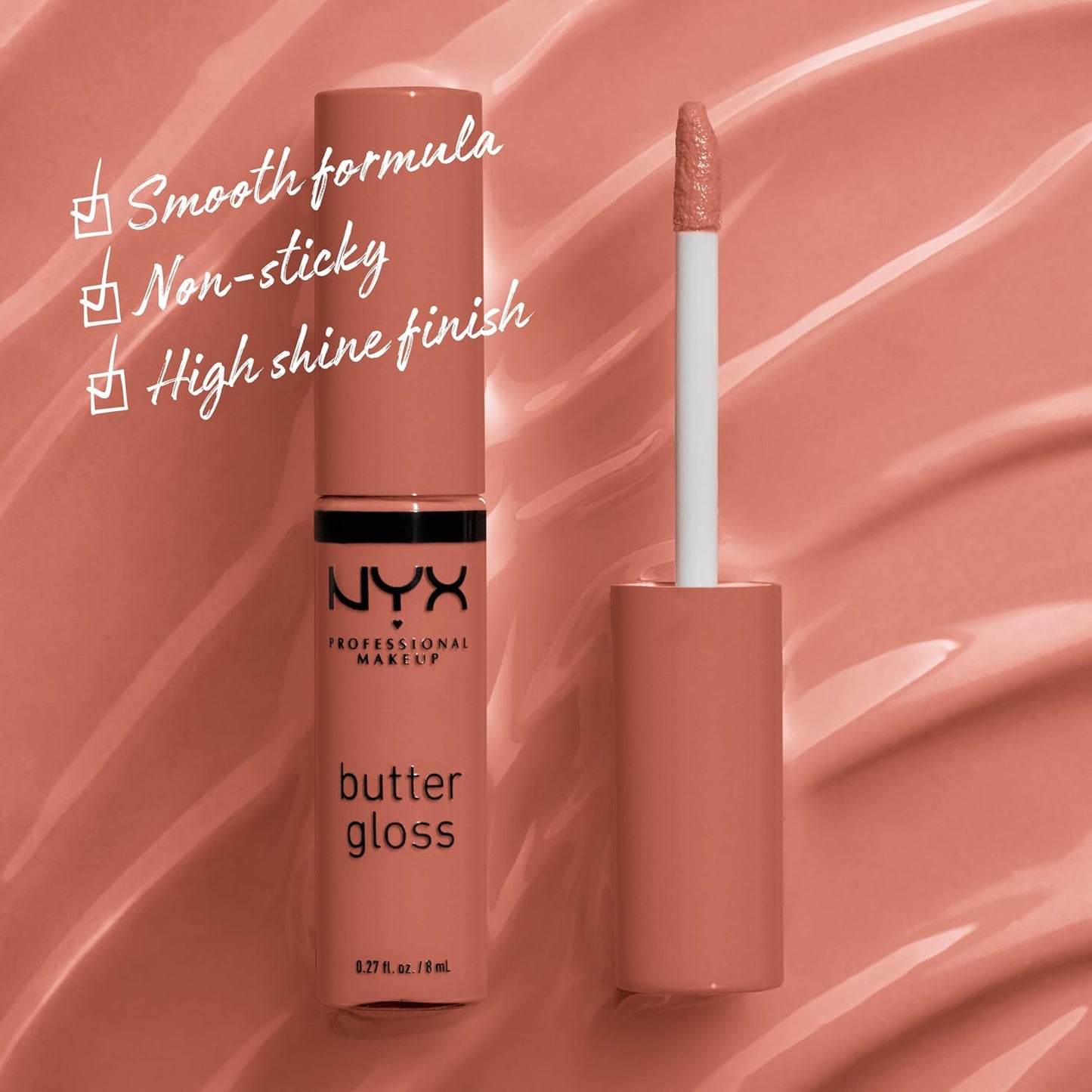 NYX Butter Gloss - Non-Sticky Brown Sugar Lip Gloss Trio | 3 Flavors: Sugar High, Spiked Toffee, Butterscotch