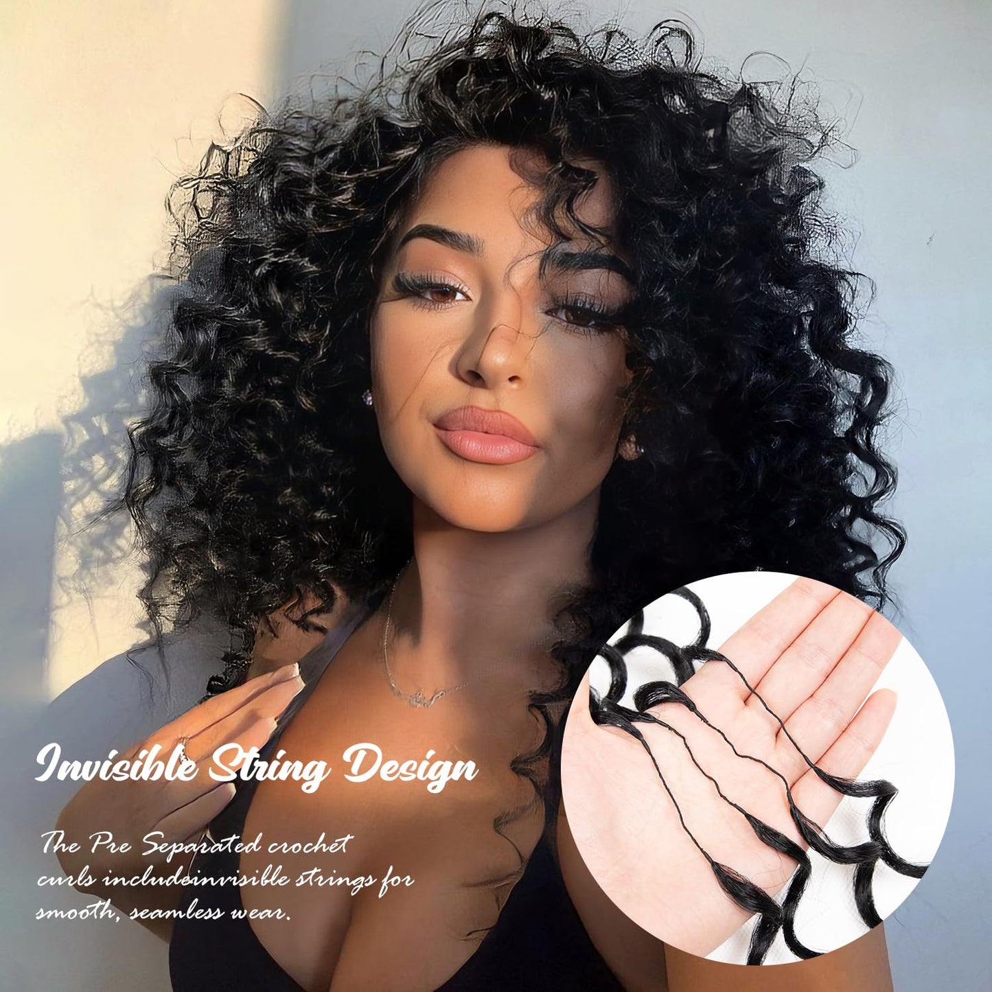 Celie Miracle Knots Hair 12 Inch Gogo Curl Feather Crochet Hair Pure Protein Fiber Close to Human Hair for Black Women,Pre-Separated 60 Strands 100g,Invisible Deep Wave Crochet Braids Black 1B