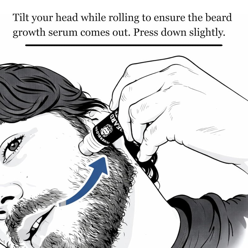 Minoxidil 5% Beard Growth Roller - Portable Mustache & Beard Enhancer with Rosemary Oil