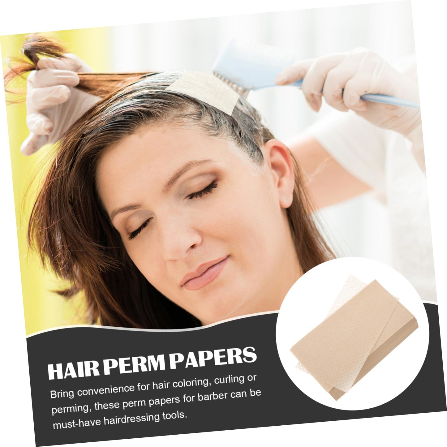 HONMEET 500Pcs Disposable Salon Perm Papers 4.13X2.75In Hair Perm Paper Wraps for Curling Perming Hair Styling Tools for Barber and Home Diy Hairdresser Supplies
