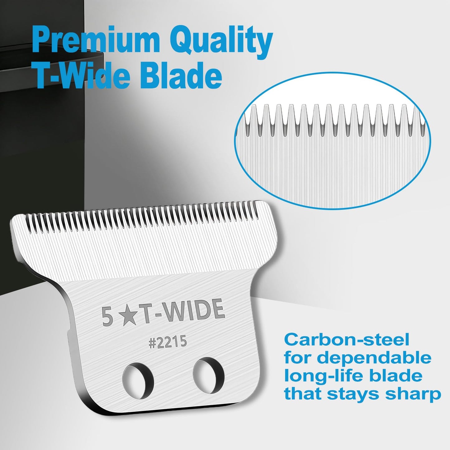 2215 T Wide Adjustable Trimmer Blades for Wahl 5 Star Series Detailer (8081) & Cordless Detailer LI (8171), Model 2215