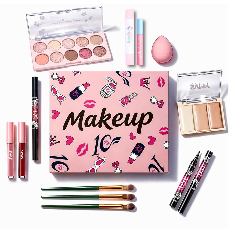Complete Makeup Kit for Girls & Teens | All-in-One Cosmetic Set with Eyeshadow, Lip Gloss & Concealer