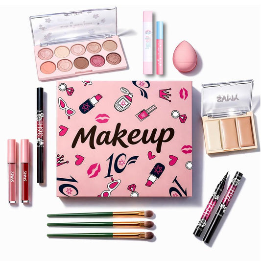 11Pcs Makeup Kit, Lipstick & Eyeshadow, Makeup Set for Teens &Girls