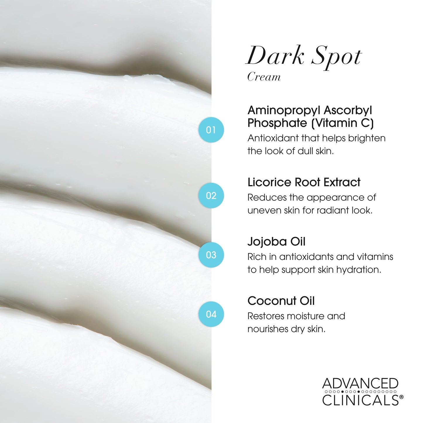 Advanced Clinicals Dark Spot Vitamin C Cream For Face, Hand & Body Lotion, Anti Aging Therapeutic Skin Care Moisturizer Lotion Reduces Appearance Of Age Spots, Blotchy Skin, & Wrinkles, Large 8 Fl Oz