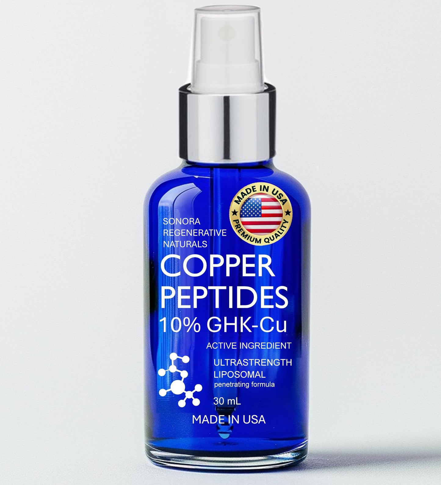 Copper Peptides for Hair Growth - Ultrastrong 10% Copper Peptide Active Ingredient - 99% Purity GHK-Cu Copper Peptide for Hair - Liposomal for Maximum Absorption - MADE IN USA