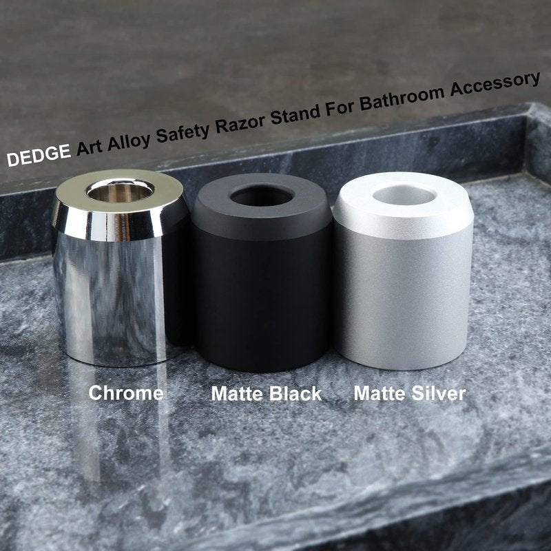 DEDGE Safety Razor Stand Matte Silver-Razor Holder Stand-Double Edge Safety Razor Stand-Shaver Holder for Bathroom Accessory-Opening Dimension is 1.7cm/0.67"
