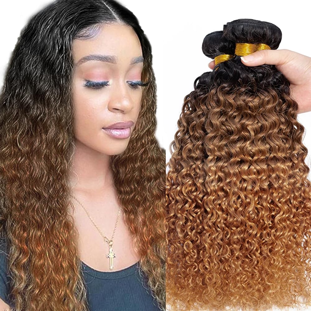 300g 28 30 32 Inch Brown Bundles Human Hair Ombre Water Wave Bundles Peruvian Virgin Remy Hair Extensions 2 Tone Brown and Light Brown Wet and Wavy Bundle
