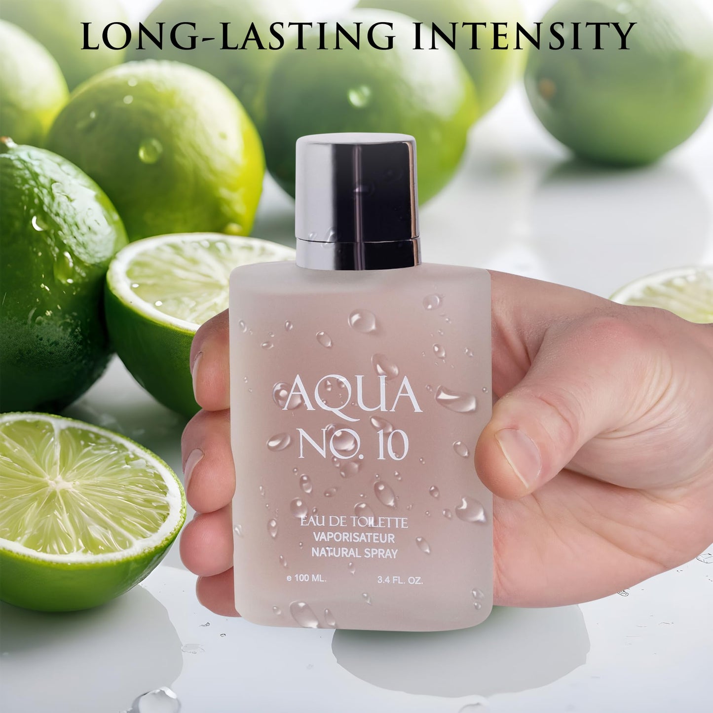 Aqua No 10 Eau De Toilette for Men - Citrus & Marine Fragrance - Top Notes of Lime, Lemon, Bergamot, Jasmine, Orange & Neroli - Base Notes of Musk, Cedar, Oakmoss & Amber - Elegant 100ml Bottle