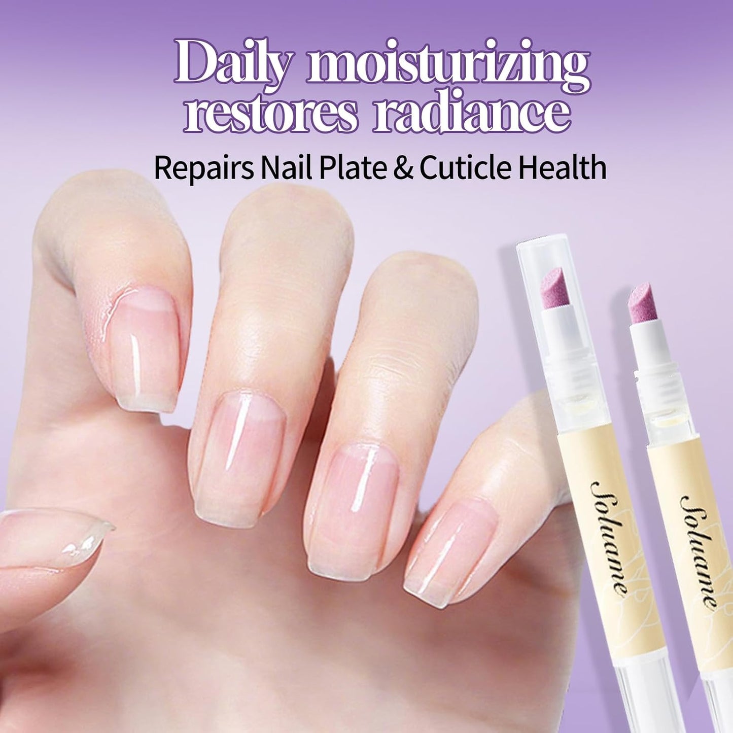 Ceramic Cuticle Oil Pusher Pen - Dual-Action Nail Nourishing Oil | Exfoliates & Moisturizes Hangnails, 2ml