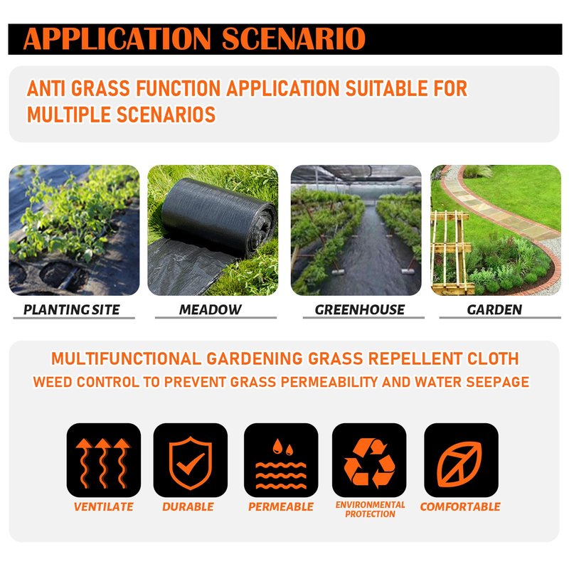 JOYSWAN 3Size Weed Barrier Landscape Fabric Heavy Duty Woven Ground Cover Weed Cloth Geotextile Fabric Driveway Fabric (3x50FT)