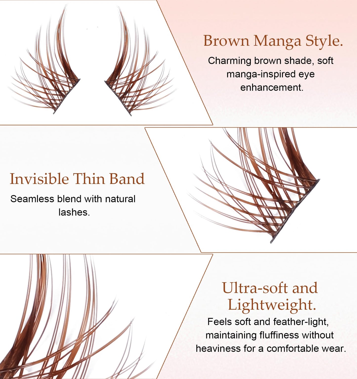 60 Pcs 8-13mm Eyelash Clusters, Manga Lash Clusters C Curl
