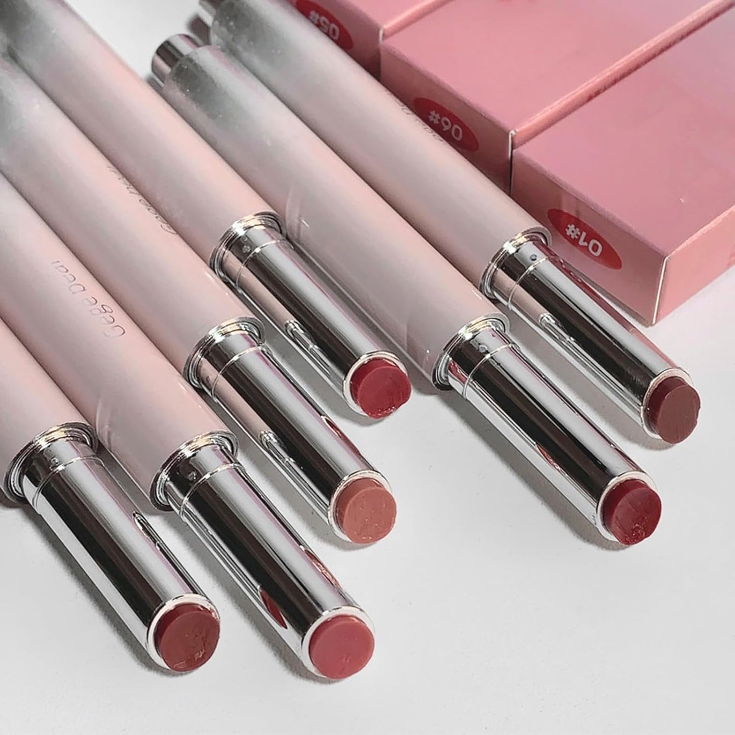 Jelly Glossy Lipstick Set - 6 Hydrating Shades from Nude to Red | Long-Lasting Moisturizing Lip Balm