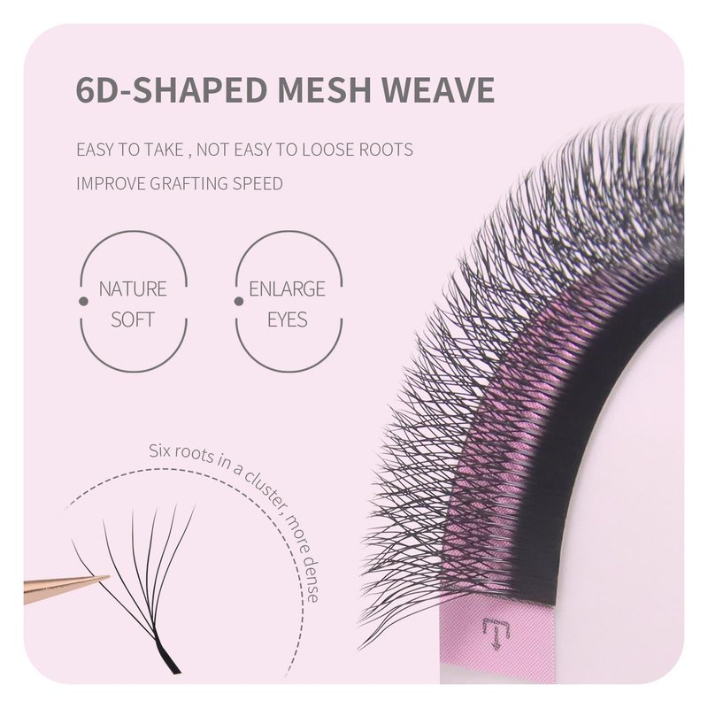 ANNAFRIS 6D Premade Fan W Shape Eyelash Extensions Volume Self Fanning False Lashes Makeup Supplies Professional Use Lash Extension