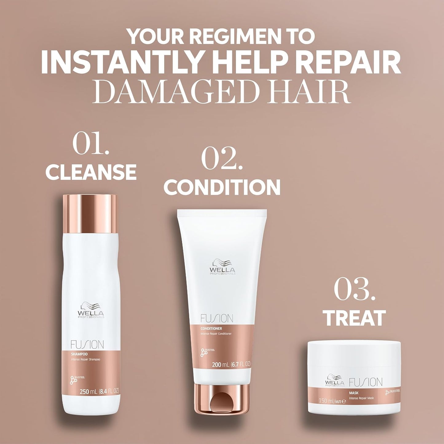 Wella Professionals Fusion Intense Repair Hair Mask - Deep Treatment for Damaged Hair & Breakage Recovery