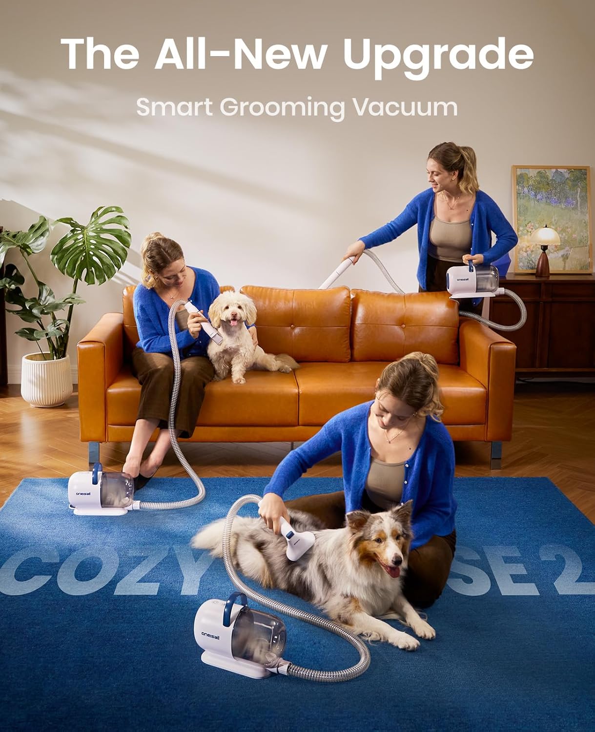 Dog Grooming Vacuum Kit - 15000Pa Pet Hair Removal with Clippers & Nail Grinder | Quiet ≤ 59dB, 2L Canister