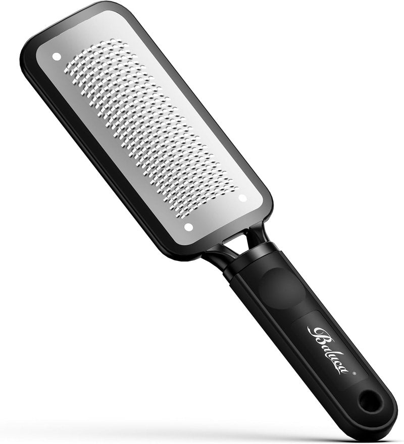 Professional Foot File & Callus Remover - Stainless Steel Rasp for Hard Skin & Cracked Heels | Pedicure Tool (Black)