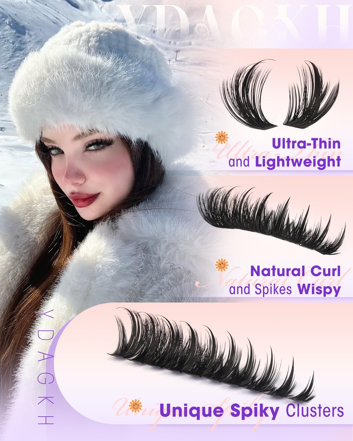 80D Lash Clusters with Spikes Unique Spiky Cat Eye Lashes Fairy Anime Eyelash Clusters Wispy Manga Cluster Eyelash Extensions 9-18mm 120Pcs Natural Volume Individual Lashes Ultra-Thin Band