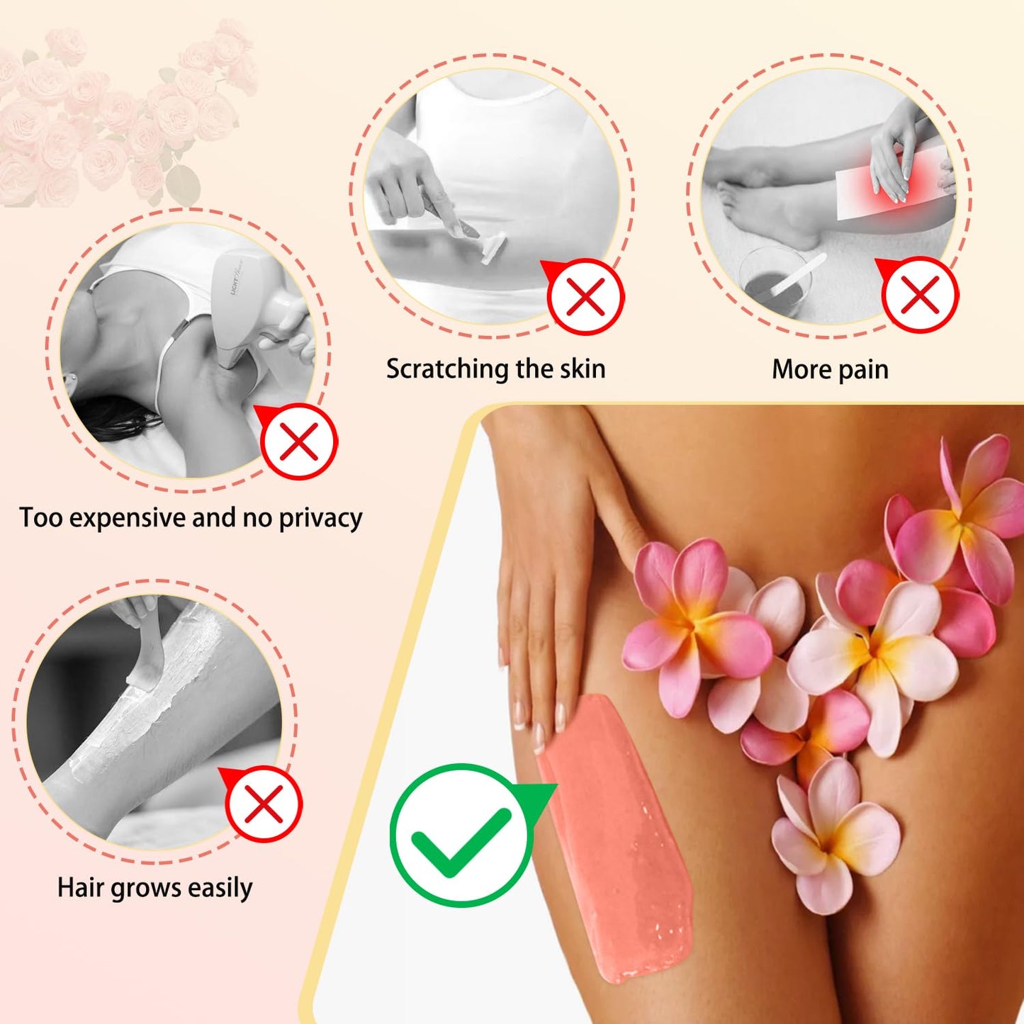 Wax Beads 2.2 lbs /1000g，Premium Hard Wax Beads for Coarse Hair, Refill Wax Beads for Hair Removal and Sensitive Skin Women, Work on Face, Brazilian, Bikini, Body (Multi Color)
