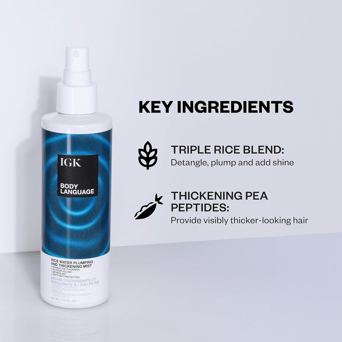 IGK Body Language Rice Water Plumping Hair Treatment - Nourishing Formula for Volume & Shine